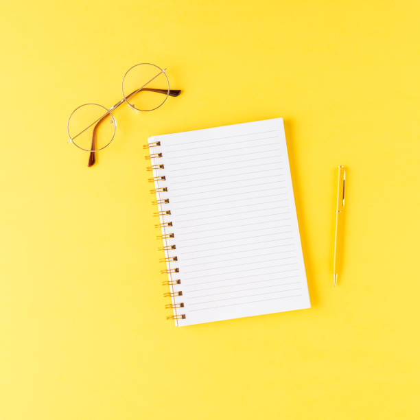 istock Fashion background with empty notebook and accessories 1263419576