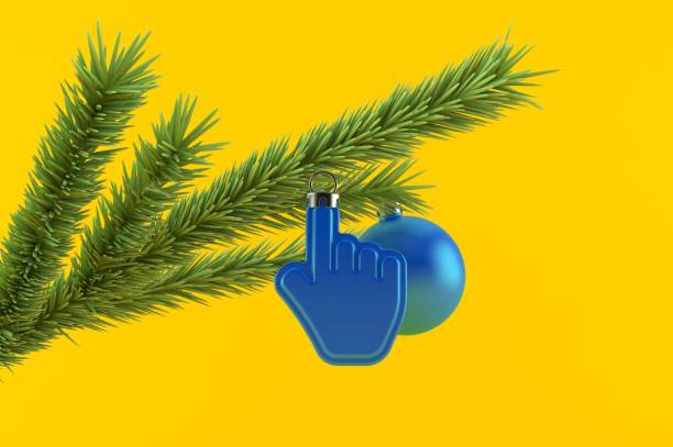 istock Cursor with christmas tree and christmas ornament 1263426019