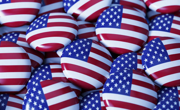 American flag made by baseballs