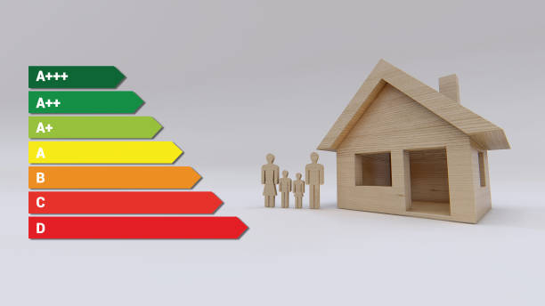 istock Energy efficient home of wood 3D rendering 1263429217