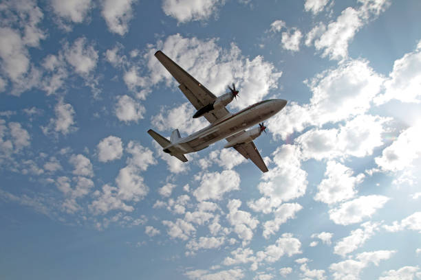 An-26 (according to NATO codification: Curl - Soviet Russian military transport aircraft. An-26 (according to NATO codification: Curl - Soviet Russian military transport aircraft. antonov an 26 stock pictures, royalty-free photos & images