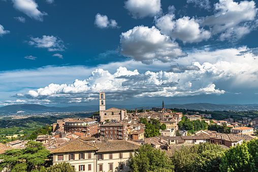Perugia is the capital of the Umbria region in Italy. It is known for the defensive walls around the old town. The Palazzo dei Priori, from the Middle Ages, is home to an important collection of works of Umbrian art from the thirteenth century