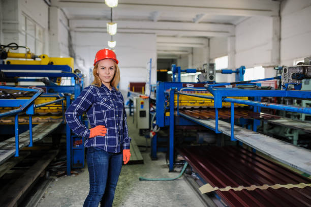 istock Metal tile manufacturing factory 1263433961