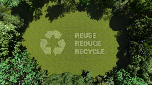 istock Recycle, reduce, reuse logo made of leaves and trees around them 1263436319