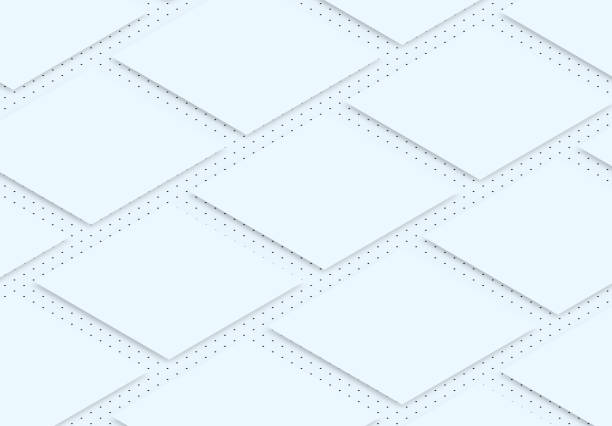 istock Isometric View Square Social Media Post Mockup with dotted background. 3D render. 1263436817