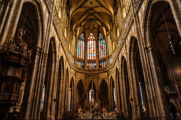 istock Interior of church cathedral 1263437867