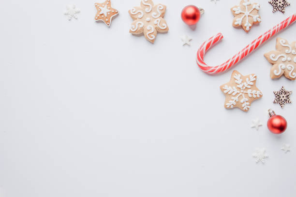 istock Christmas background with candies and gingerbread 1263444065