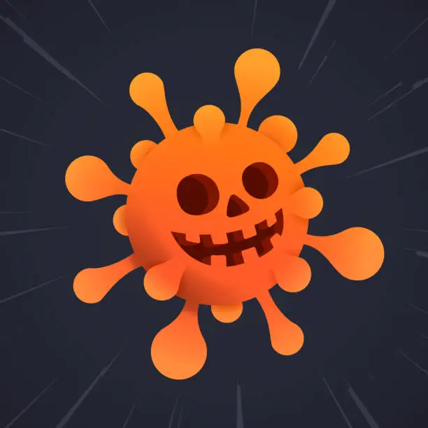 Vector illustration of Coronavirus Halloween