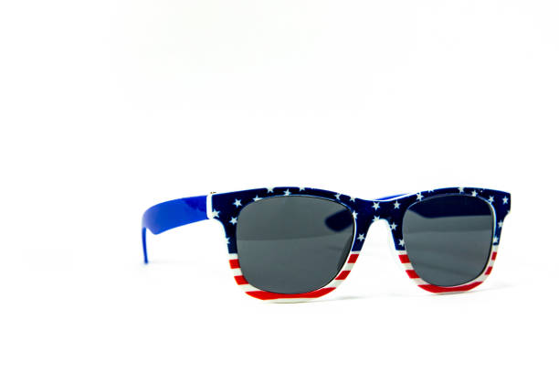 istock Pair of Sunglasses Decorated Red White And Blue 1263446460