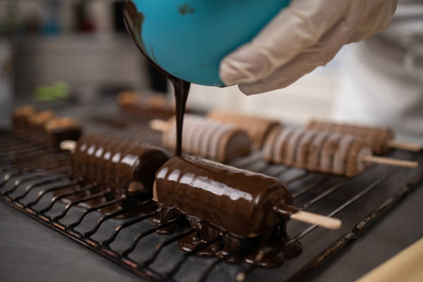 istock Ice cream with chocolate sauce 1263447705
