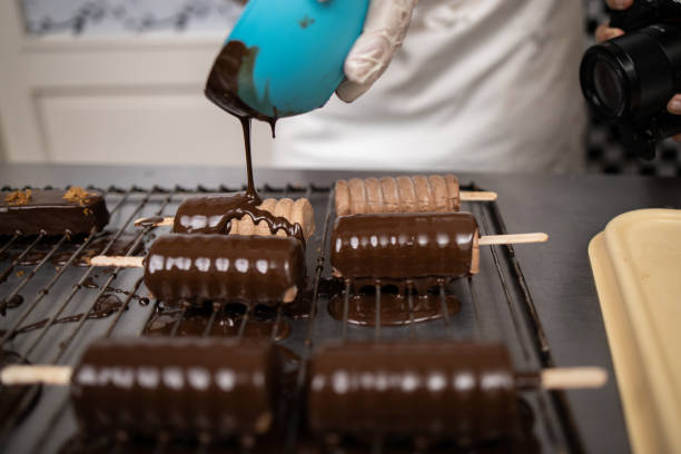 istock Ice cream with chocolate sauce 1263447716