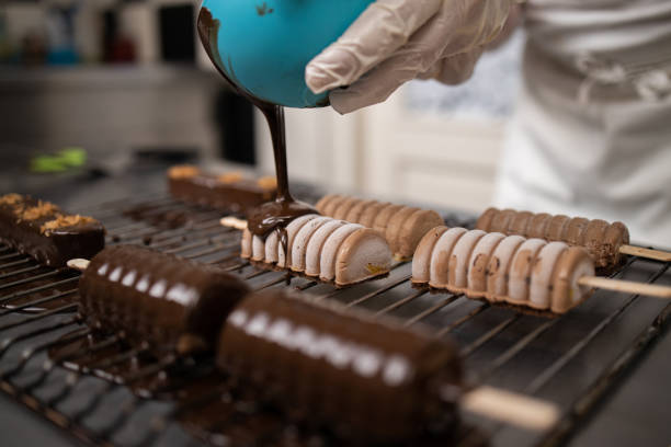 istock Ice cream with chocolate sauce 1263447810
