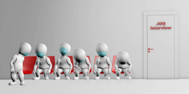 istock People with masks feeling sad waiting for interview concept 3d rendering 1263449570