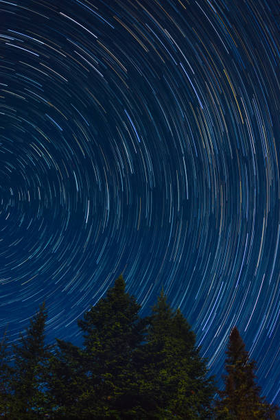 Looking at the night sky during a kayak camping trip