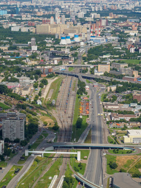 istock Aerial view of Moscow from skyscraper. 1263450544
