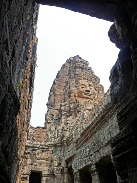 BayonTemple, Siem Reap Province, Angkor's Temple Complex Site listed as World Heritage by Unesco in 1192, built by King Jayavarman VII between XIIth and XIIIth Century, Cambodia