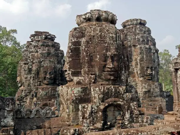 BayonTemple, Siem Reap Province, Angkor's Temple Complex Site listed as World Heritage by Unesco in 1192, built by King Jayavarman VII between XIIth and XIIIth Century, Cambodia