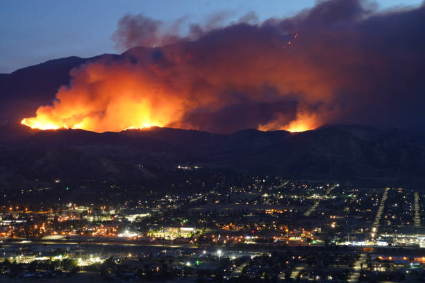 Apple Fire Night 4 Apple Fire as seen from 243 forest fire stock pictures, royalty-free photos & images