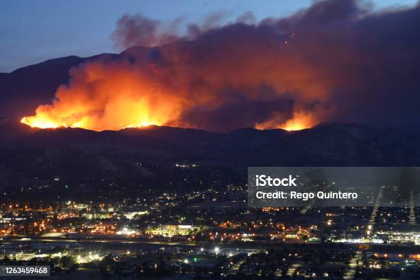 Apple Fire Night 4 Stock Photo - Download Image Now - Forest Fire, California, Natural Disaster