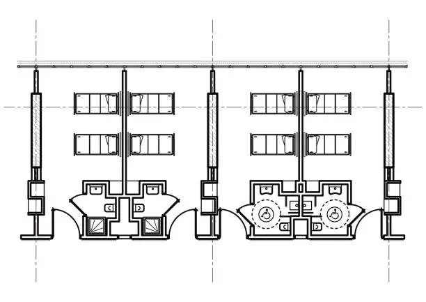 Vector illustration of Hospital Room Architectural Plan Drawing