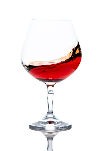 red wine glass isolated on white background