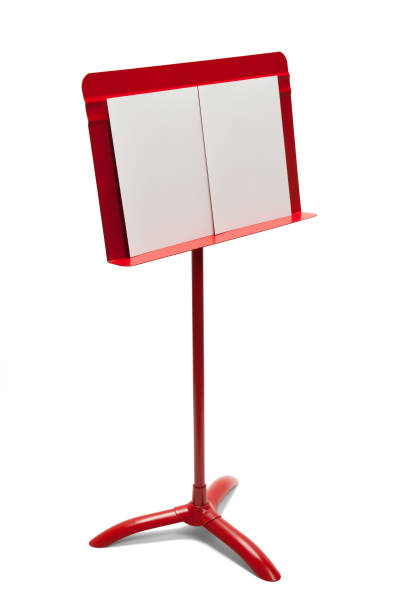 istock Red Music Stand with Paper 1263470723
