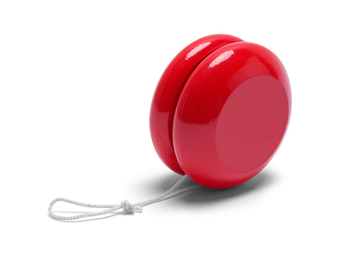 Red Toy Yo-yo Isolated on White Background.