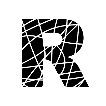 Slanted R Letter Letter R Fragmented Mottled Font Isolated Vector Stock Illustration ...