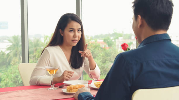 istock Happy romantic couple eating lunch at restaurant 1263471802