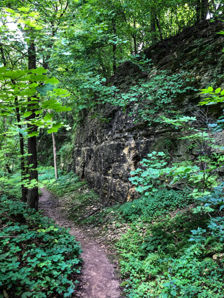 Trail leading by mountain bluff