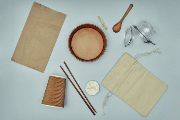 istock Eco-friendly and biodegradable disposable tableware. Environment protection. Takeaway food. 1263477111