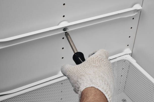 istock Furniture assembly process. Installation of fittings. Do it yourself. 1263477143