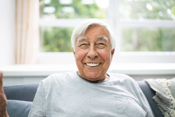 istock Old Senior Portrait With Gray Hair 1263483876
