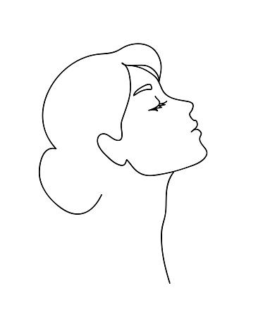 Ilustración de Perfil De Mujer Con Pelo Largo Retrato Concepto De Belleza  Femenina Ilustración Vectorial De Dibujo De Líneas Continua y más Vectores  Libres de Derechos de Diseño de trazado - iStock