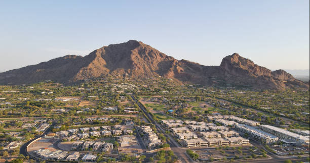 Camelback Mountain, located in Phoenix and near Scottsdale,Arizona,USA default scottsdale arizona stock pictures, royalty-free photos & images