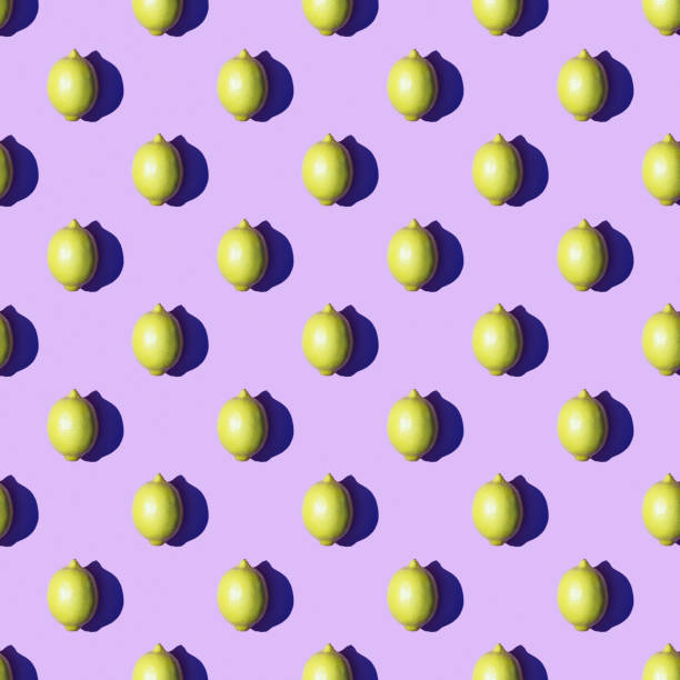 Lemon pattern on a plain background. Photo collage, mockup, layout, background for the project.