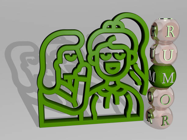 3D graphical image of RUMOR vertically along with text built around the icon by metallic cubic letters from the top perspective. excellent for the concept presentation and slideshows representación 3d de rumor con icono en la pared y texto dispuesto por letras cúbicas metálicas en un piso de espejo para el significado conceptual y la presentación de la presentación de la presentación de la presentación. chismes e ilustración