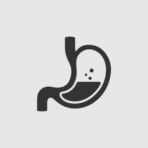 stockillustraties, clipart, cartoons en iconen met vector eenvoudige maag spijsvertering pictogram - buik