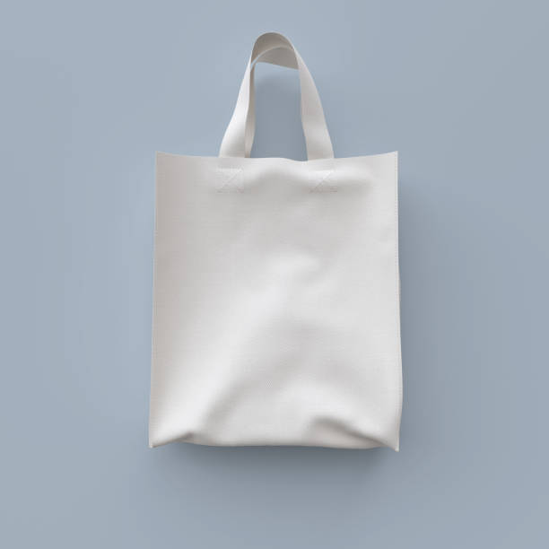 Textile bag mockup Textile bag mockup. 3D illustration reusable bag stock pictures, royalty-free photos & images