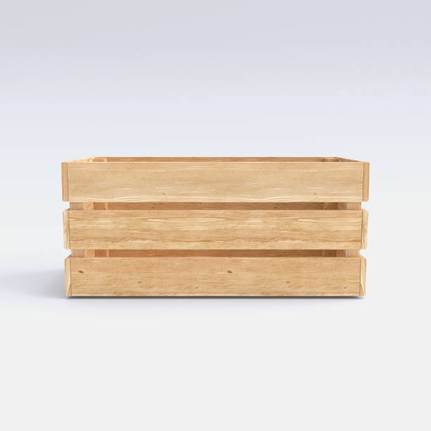 白い背景に木箱 - crate ストックフォトと画像