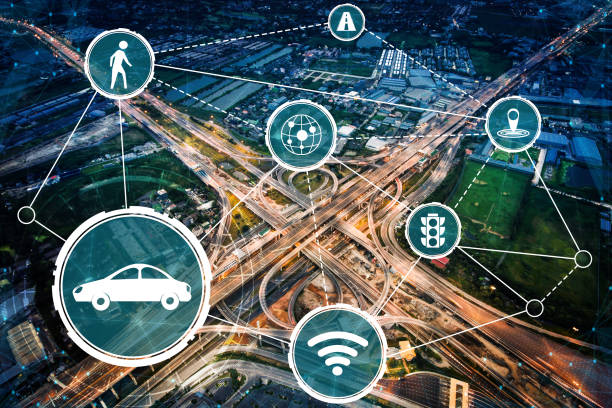 istock Smart transport technology concept for future car traffic on road 1263518990