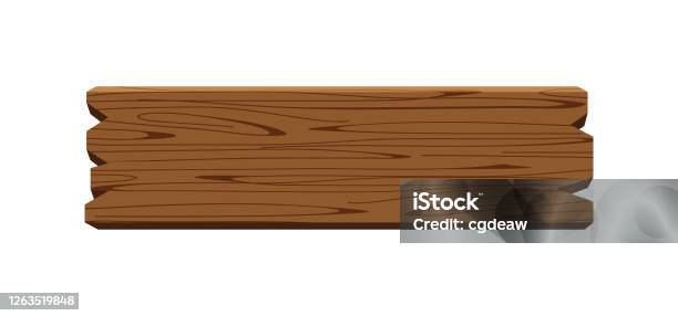Plank Signage Wooden Plank Dark Brown Isolated On White Wood Board  Horizontal Old Empty Planks Wood