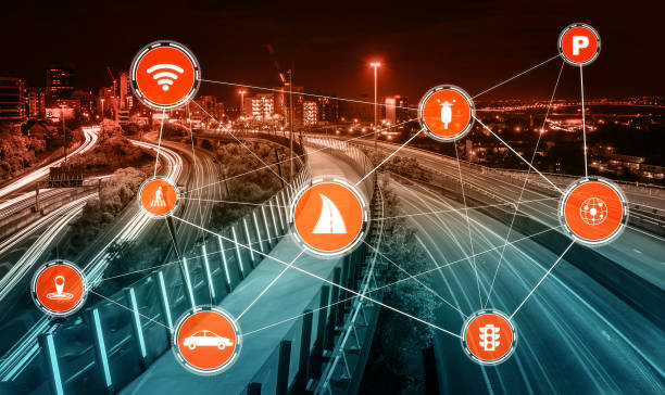 istock Smart transport technology concept for future car traffic on road 1263519856