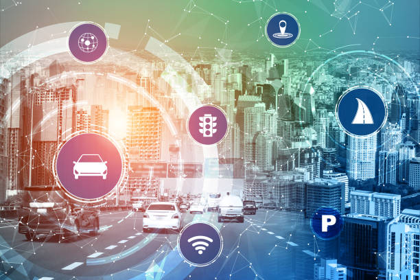 istock Smart transport technology concept for future car traffic on road 1263521008