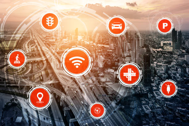 istock Smart transport technology concept for future car traffic on road 1263522979