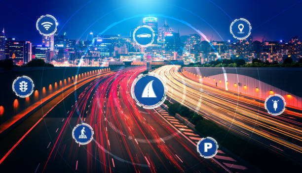 istock Smart transport technology concept for future car traffic on road 1263524201