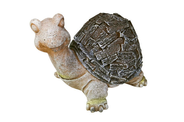 istock Ceramic turtle isolated on white background. Statue of a turtle for decorating the garden isolated on white background 1263524260