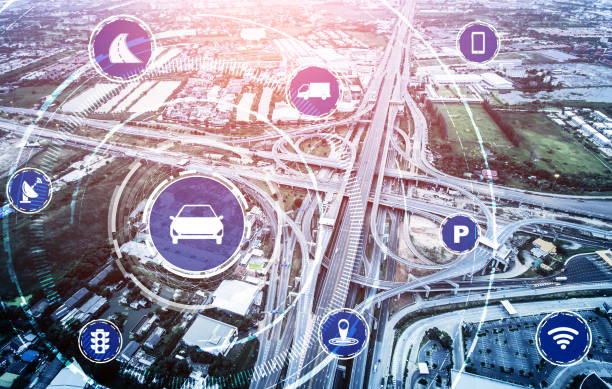 istock Smart transport technology concept for future car traffic on road 1263525396