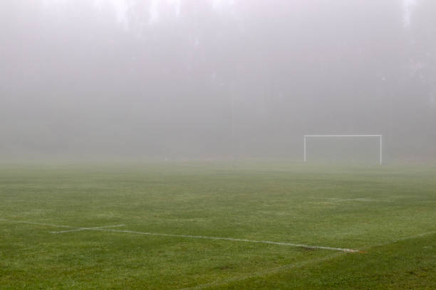 istock empty sports field in fog 1263525603