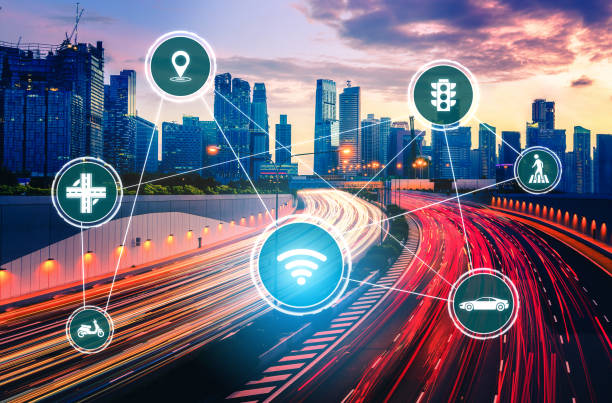 istock Smart transport technology concept for future car traffic on road 1263526918